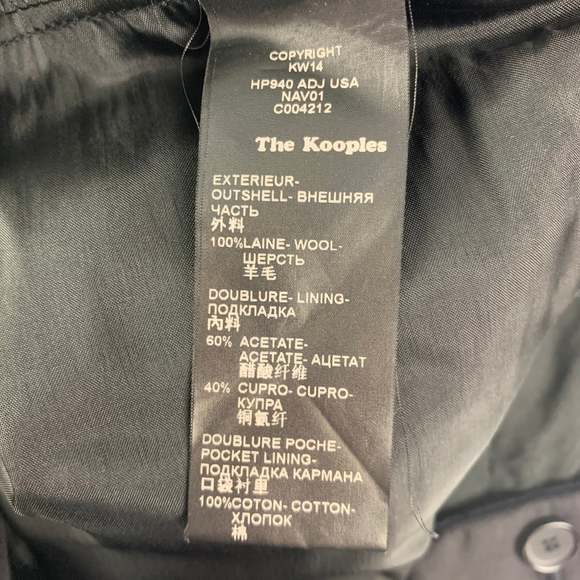 THE KOOPLES Navy Wool Belted Dress Pants - Picture 3 of 4